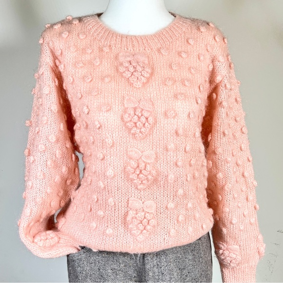 VTG DALLCO’ROMA 🍇 mohair wool sweater grapes wine theme 🍇 🍇 🍇 🍷 - Picture 3 of 11